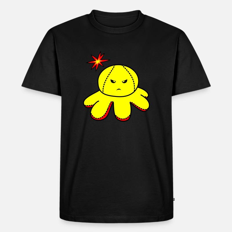 Octopus 2 wütend - Männer Premium Bio T-Shirt - Schwarz