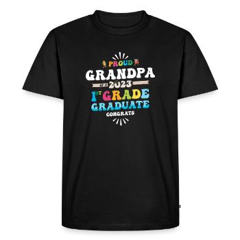 Fier grand-père d’une classe de 1ère année de 2023 - T-shirt Premium bio Homme - noir - Devant - Nico (187cm)
