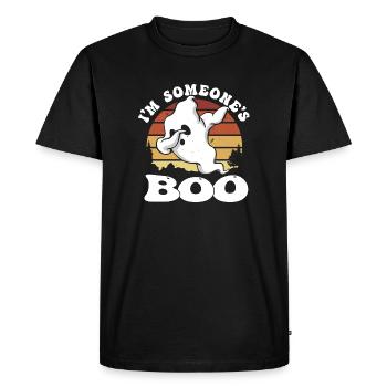 Drôle de chemise fantôme d’Halloween - Je suis le boo de quelqu’un - T-shirt Premium bio Homme - noir - Devant - Nico (187cm)