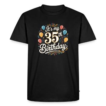 It's my 35th Birthday - T-shirt Premium bio Homme - noir - Devant - Nico (187cm)