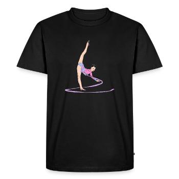 Gymnastique rythmique - Bande - Gymnastique - T-shirt Premium bio Homme - noir - Devant - Nico (187cm)