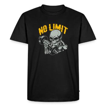 Entraînement de musculation du crâne et No Limit - T-shirt Premium bio Homme - noir - Devant - Nico (187cm)