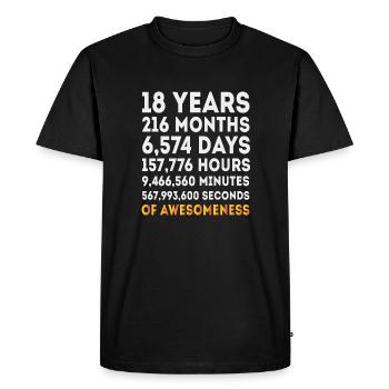 18. Geburtstagsgeschenk, 18 Jahre alt Geburtstag junge Mädchen - Männer Premium Bio T-Shirt - Schwarz - Vorne - Nico (187cm)