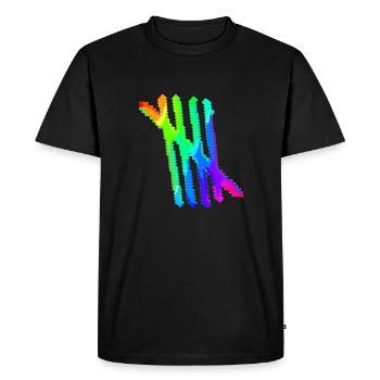 5 | Cinq coups | Compte | Symbole | Raie - T-shirt Premium bio Homme - noir - Devant - Nico (187cm)