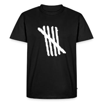 5 | Cinq coups | Compte | Symbole | Raie - T-shirt Premium bio Homme - noir - Devant - Nico (187cm)