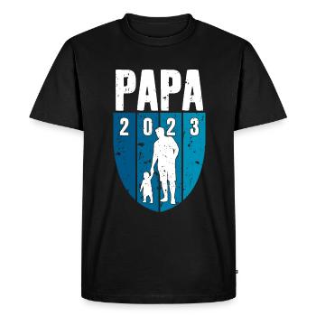 PAPA 2023 FUTUR PAPA - T-shirt Premium bio Homme - noir - Devant - Nico (187cm)