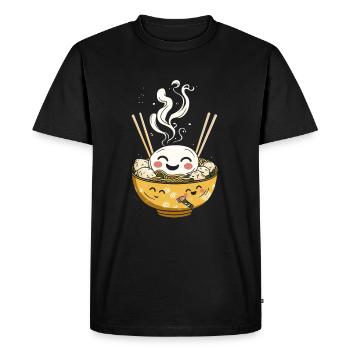 Bol de Ramen Gaï Kawaii Japon - T-shirt Premium bio Homme - noir - Devant - Nico (187cm)