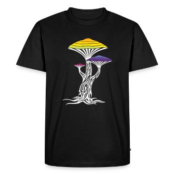 champignons magiques - T-shirt Premium bio Homme - noir - Devant - Nico (187cm)