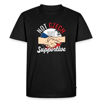 Pas tchèque mais un voyageur de pays favorable tchèque - T-shirt Premium bio Homme - noir - Devant - Nico (187cm)