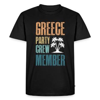 Greece Party Crew - Men's Premium Organic T-Shirt - black - Front - Nico (187cm)