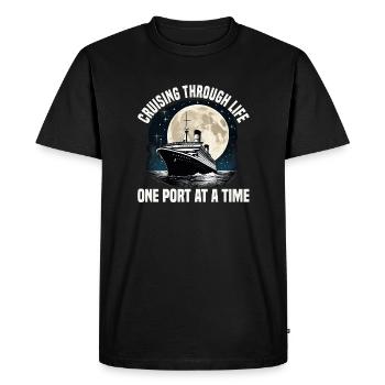 Croisière à travers la vie Croisière Bateau de Croisière Groupe de Vacances - T-shirt Premium bio Homme - noir - Devant - Nico (187cm)