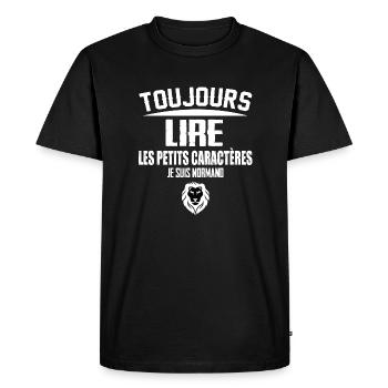 Maillot normand homme normandie humour lion - T-shirt Premium bio Homme - noir - Devant - Nico (187cm)