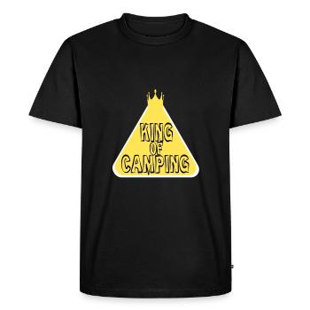CAMPING KING - T-shirt Premium bio Homme - noir - Devant - Nico (187cm)