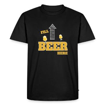 Lustiger Spruch für Bier Fans Fill Beer Here - Männer Premium Bio T-Shirt - Schwarz - Vorne - Nico (187cm)