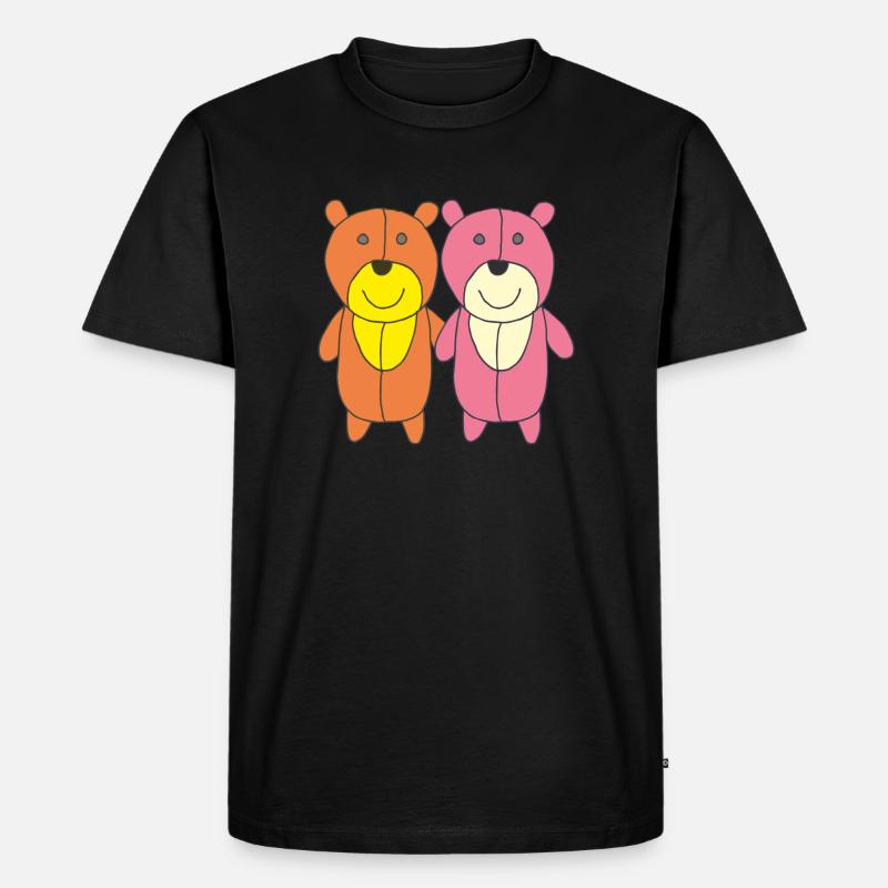bären freunde 2 - Männer Premium Bio T-Shirt - Schwarz