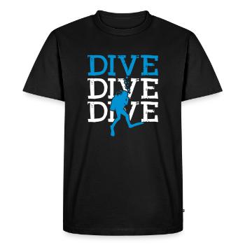 Dive Tshirt Funny - Men's Premium Organic T-Shirt - black - Front - Nico (187cm)