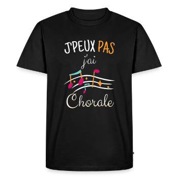 Humour | J'peux pas j'ai Chorale - T-shirt Premium bio Homme - noir - Devant - Nico (187cm)