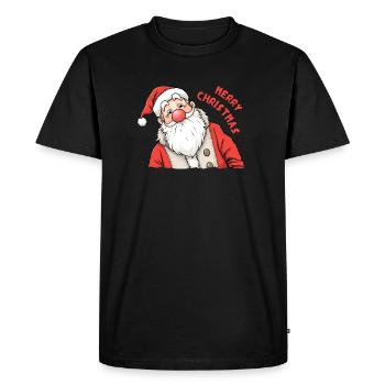 Père Noël drôle nez rouge joyeux Noël - T-shirt Premium bio Homme - noir - Devant - Nico (187cm)