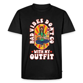 Bad vibes don't go with my outfit - Men's Premium Organic T-Shirt - black - Front - Nico (187cm)