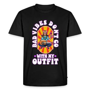 Bad vibes don't go with my outfit - Men's Premium Organic T-Shirt - black - Front - Nico (187cm)