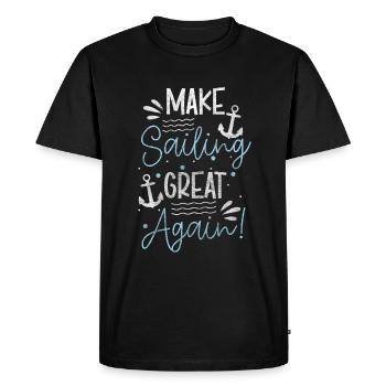 Sailboat Captain Ocean Cruise - Men's Premium Organic T-Shirt - black - Front - Nico (187cm)