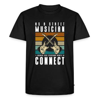 Musique Mode de vie créatif - T-shirt Premium bio Homme - noir - Devant - Nico (187cm)
