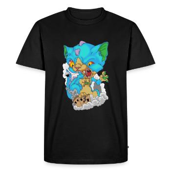 Katze Chaton Chat Monstre - T-shirt Premium bio Homme - noir - Devant - Nico (187cm)