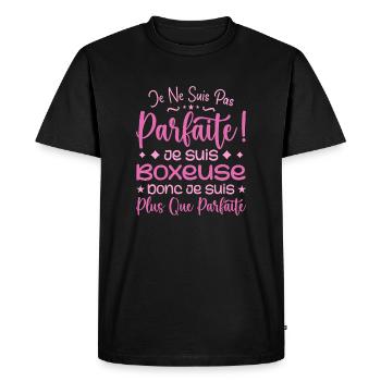Une Boxeuse plus que parfaite, métier de rêve - T-shirt Premium bio Homme - noir - Devant - Nico (187cm)