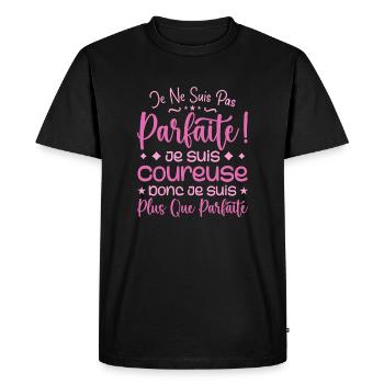 A more than perfect runner, a dream job - Men's Premium Organic T-Shirt - black - Front - Nico (187cm)