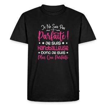 A more than perfect handball player, a dream job - Men's Premium Organic T-Shirt - black - Front - Nico (187cm)