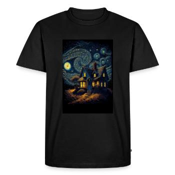 Maison Nuit étoilée - T-shirt Premium bio Homme - noir - Devant - Nico (187cm)