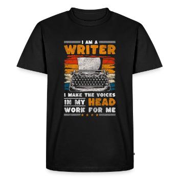 Writer Books Fantasy Book Author - Men's Premium Organic T-Shirt - black - Front - Nico (187cm)