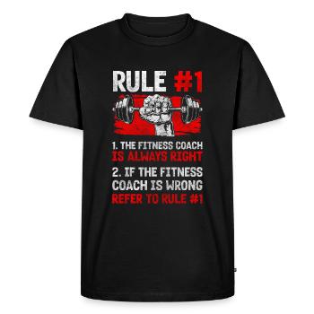 Trainer Gym Pompes Développé couché - T-shirt Premium bio Homme - noir - Devant - Nico (187cm)