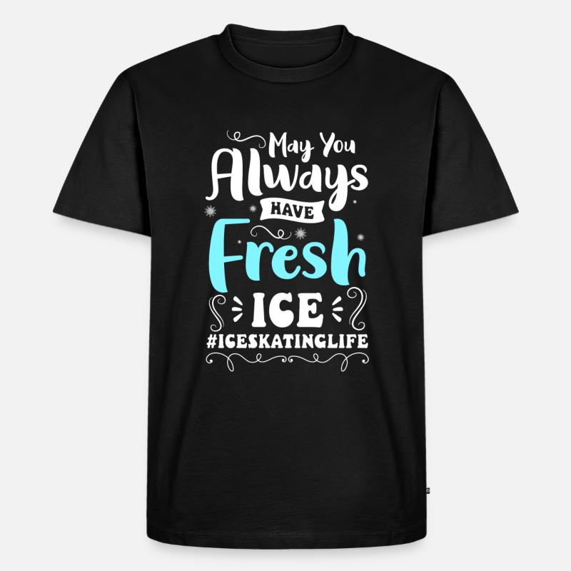 Schlittschuh Eisbahn - Männer Premium Bio T-Shirt - Schwarz