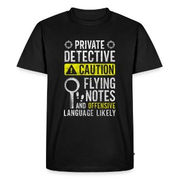 Détective examinant le chapeau de détective - T-shirt Premium bio Homme - noir - Devant - Nico (187cm)