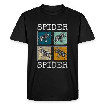 Toile d’araignée Arachnide chasseur phobie - T-shirt Premium bio Homme - noir - Devant - Nico (187cm)