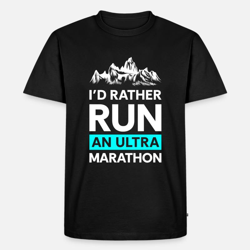 Marathon Ausdauer Jogger Sprint - Männer Premium Bio T-Shirt - Schwarz