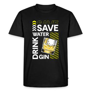 Gin Boissons Boire Long Drink - T-shirt Premium bio Homme - noir - Devant - Nico (187cm)