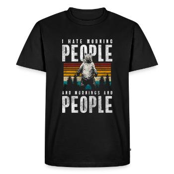 Chasse aux pattes de puissance du grizzli - T-shirt Premium bio Homme - noir - Devant - Nico (187cm)