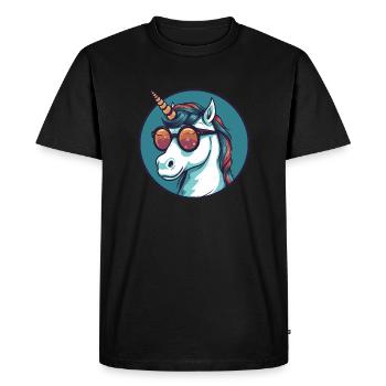 Lunettes de soleil licorne, cheval magique - T-shirt Premium bio Homme - noir - Devant - Nico (187cm)