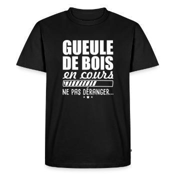 Gueule de bois en cours, Apéro, alcool, humour - T-shirt Premium bio Homme - noir - Devant - Nico (187cm)
