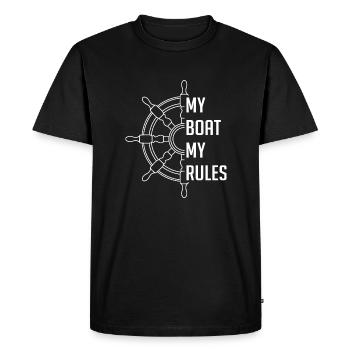 My boat my rules - Men's Premium Organic T-Shirt - black - Front - Nico (187cm)