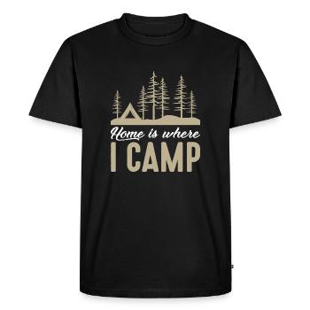 La maison est l’endroit où je campe - T-shirt Premium bio Homme - noir - Devant - Nico (187cm)