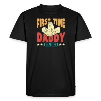 First Time Daddy dad to be pregnancy announcment 2 - Men's Premium Organic T-Shirt - black - Front - Nico (187cm)