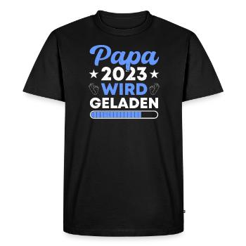Werdender Papa 2023 loading Balken werdender Vater - Men's Premium Organic T-Shirt - black - Front - Nico (187cm)
