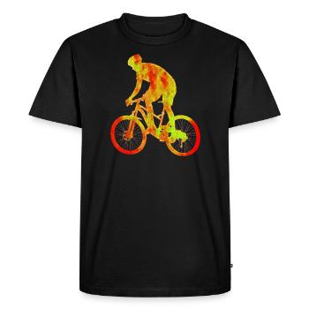 Bike red dotted - Men's Premium Organic T-Shirt - black - Front - Nico (187cm)