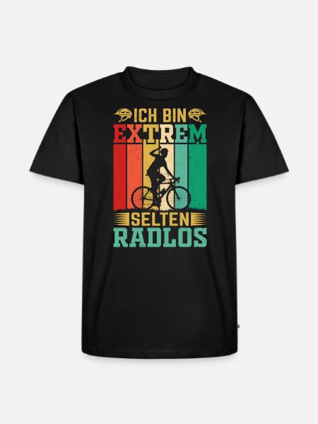 Ich bin selten Radlos - Männer Premium Bio T-Shirt - Schwarz