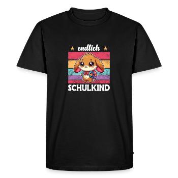 Finally schoolchild sweet bunny for school enrollment - Men's Premium Organic T-Shirt - black - Front - Nico (187cm)