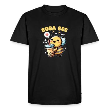 Boba Bee Bubble Tea Pun kawaii bee - Men's Premium Organic T-Shirt - black - Front - Nico (187cm)