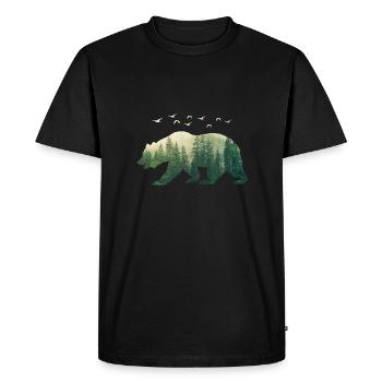 Bear - Nature - Men's Premium Organic T-Shirt - black - Front - Nico (187cm)